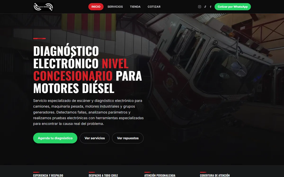 Truck Diesel cover: on-site diesel diagnostics and parts store